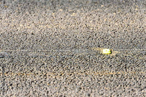 Closeup Temporary yellow devider on UK motorway photo