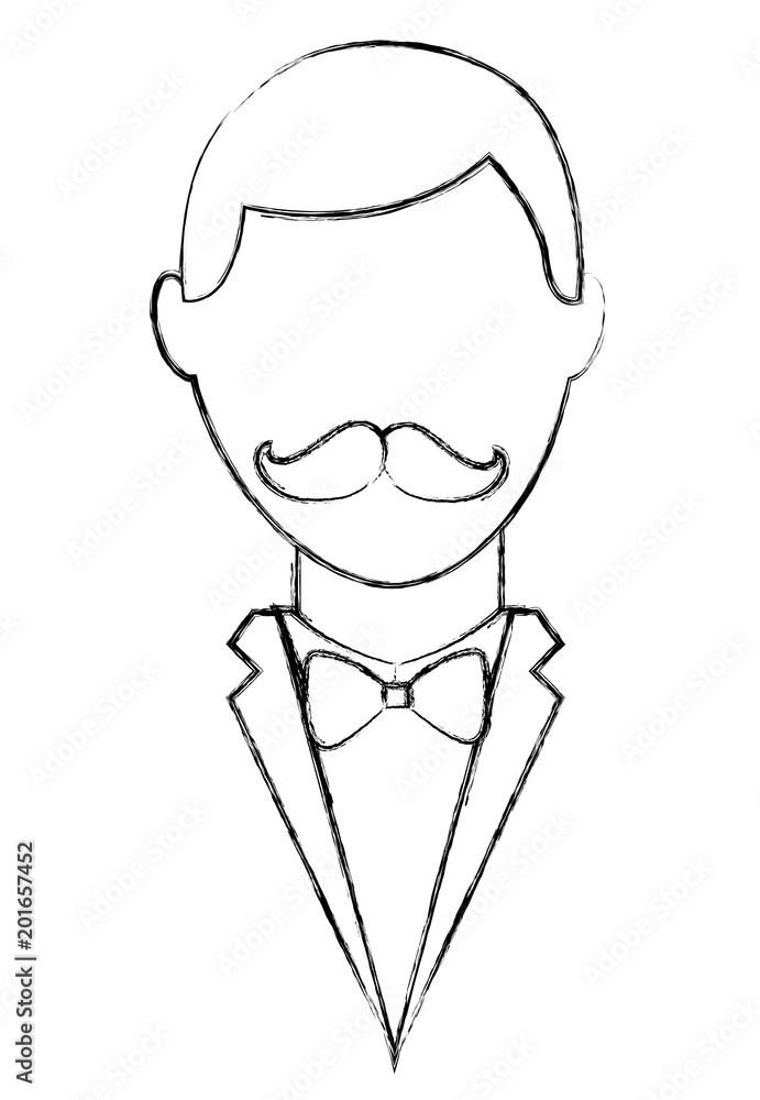 hipster man mustache and elegant suit vector illustration vector illustration sketch hipster man mustache and elegant suit vector illustration vector illustration sketch