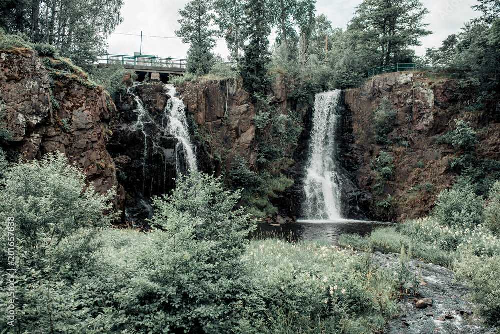 Naklejka premium Waterfalls in Sweden park