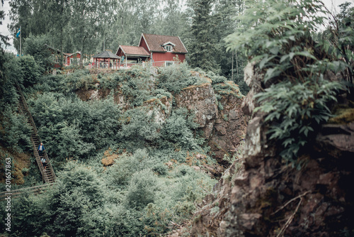 Red house on the mountain