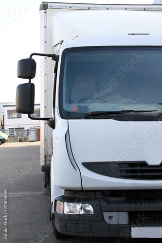 lorries delivering parcels stock photo