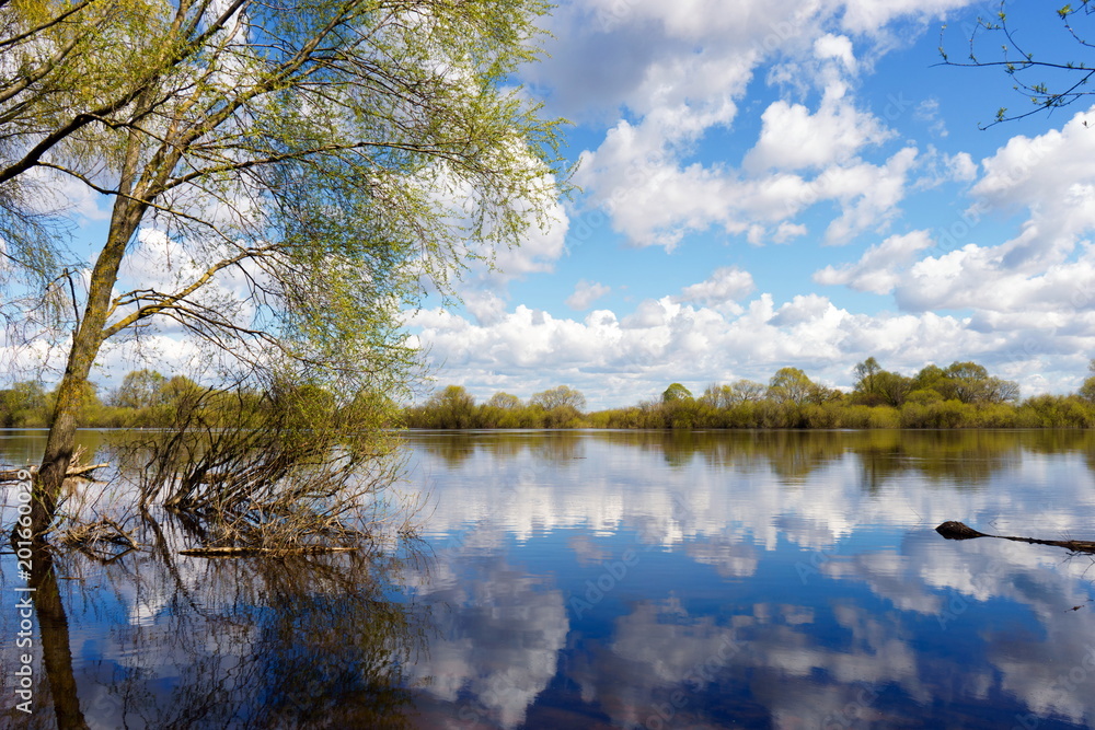Fototapeta premium Spill on the Dnieper, Zhlobin