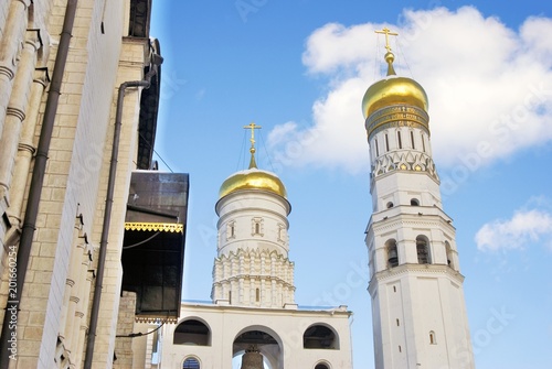 Ivan Great Bell tower. Architecture of Moscow Kremlin. Popular landmark. Color photo.