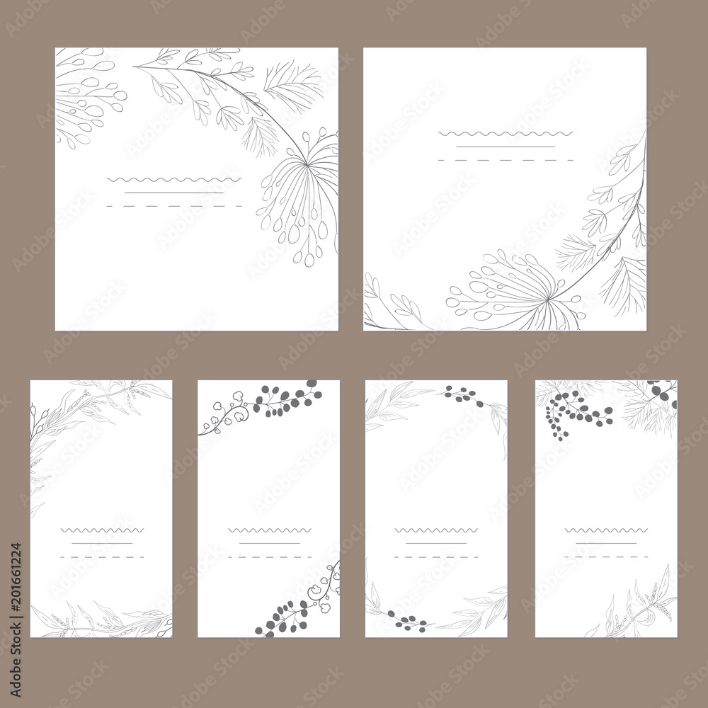 Set of artistic universal cards.