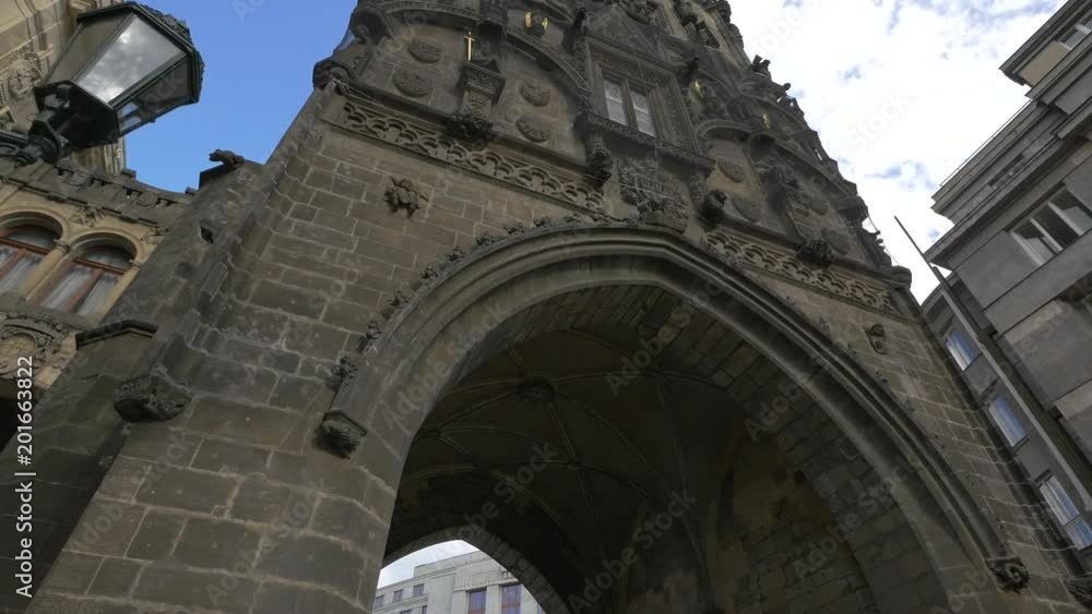 Low angle view of the Powder Tower Low angle view of the Powder Tower