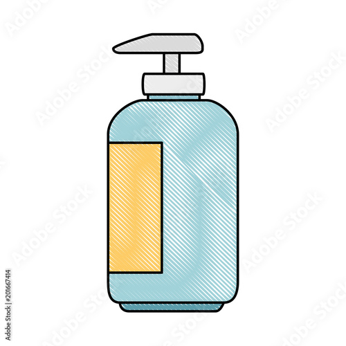 shampoo for mascots in plastic bottle vector illustration design