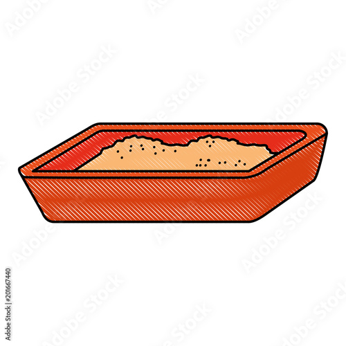 cat sand box icon vector illustration design