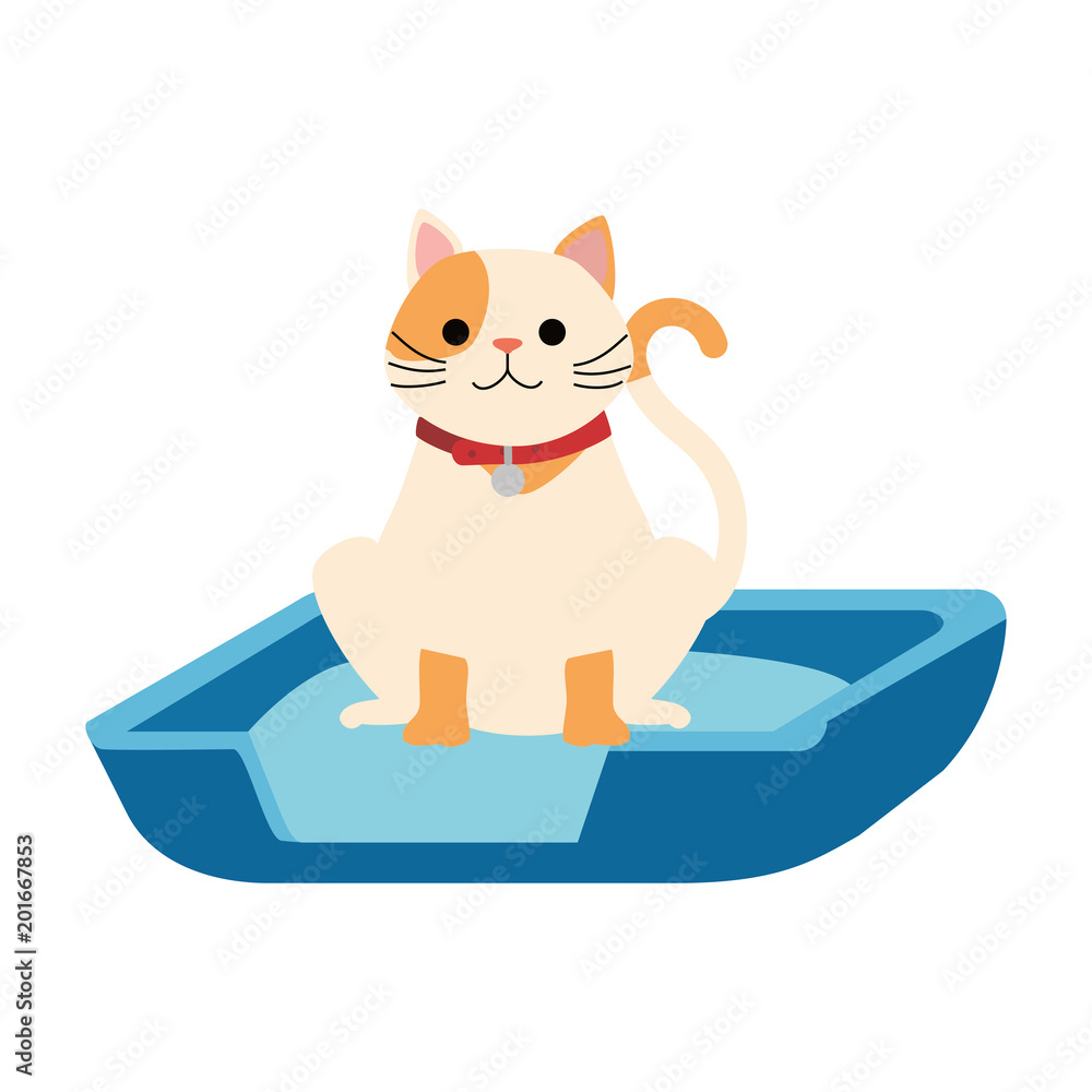 cute cat mascot in the bed character vector illustration design cute cat mascot in the bed character vector illustration design