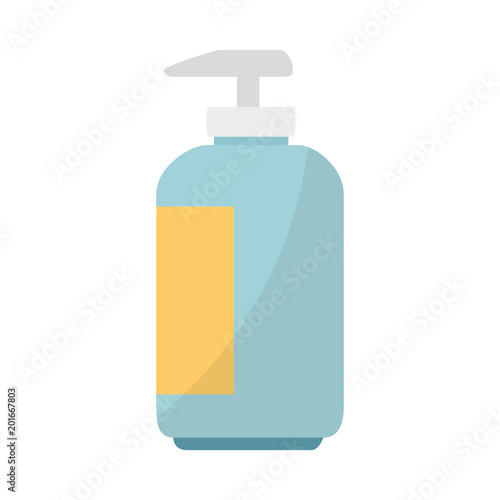 shampoo for mascots in plastic bottle vector illustration design