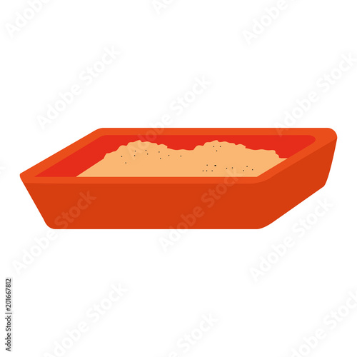 cat sand box icon vector illustration design