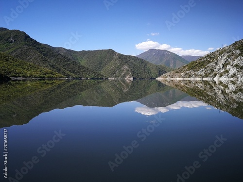 mountain reflected on lake