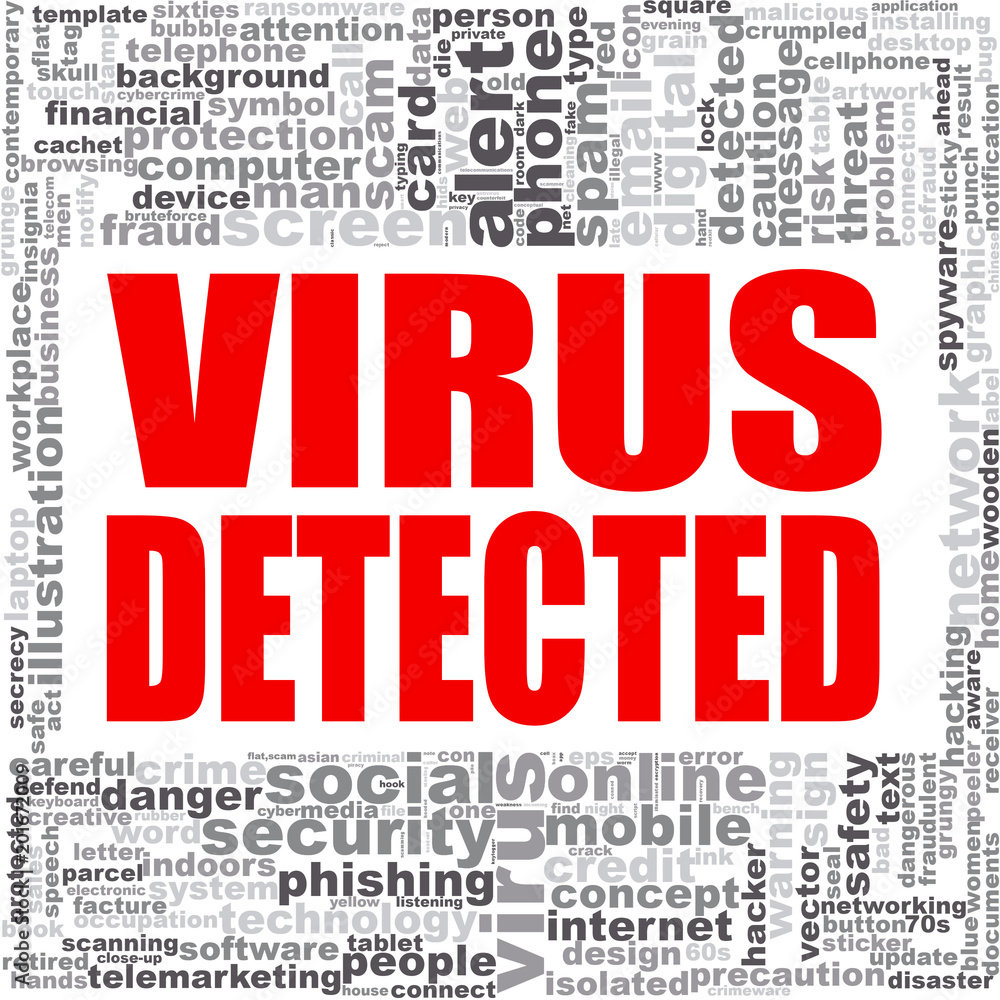 Virus detected word cloud Virus detected word cloud