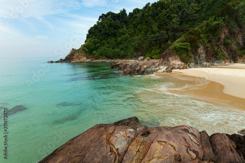 Beautiful scenery landscape of tropical sea in summer season at thailand.