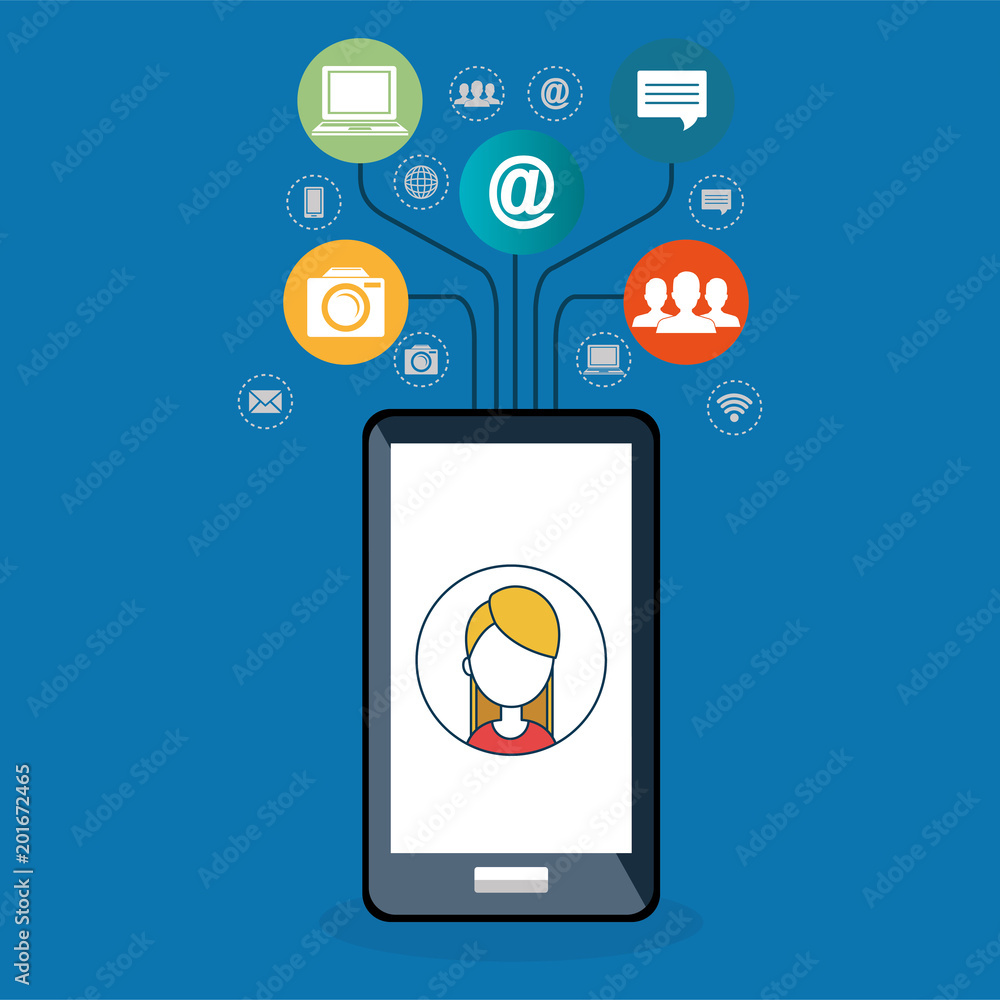 smartphone with internet communication vector illustration design smartphone with internet communication vector illustration design