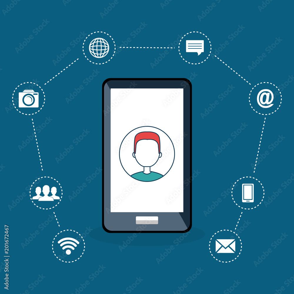 smartphone with internet communication vector illustration design smartphone with internet communication vector illustration design