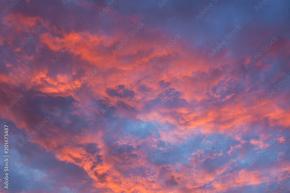 Vibrant colorful clouds at sunset