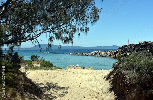 Laggers Point at Trial Bay Gaol Beach on a sunny day in Christmas time (South West Rocks, NSW Australia) © katacarix