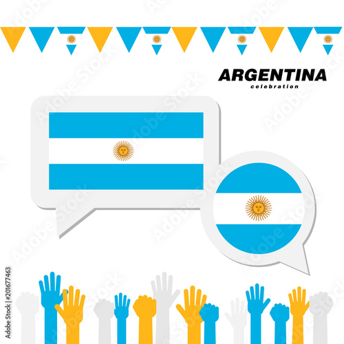 National celebration with Argentina flag decoration