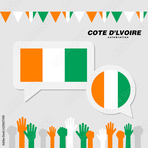 National celebration with Cote D'ivoire flag decoration photo