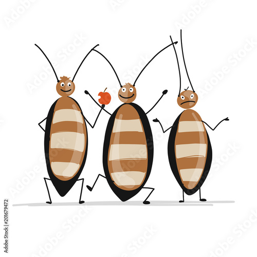 Funny cockroaches for your design