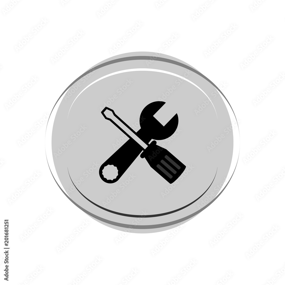 Screwdriver and Wrench icon. Vector Illustration Screwdriver and Wrench icon. Vector Illustration