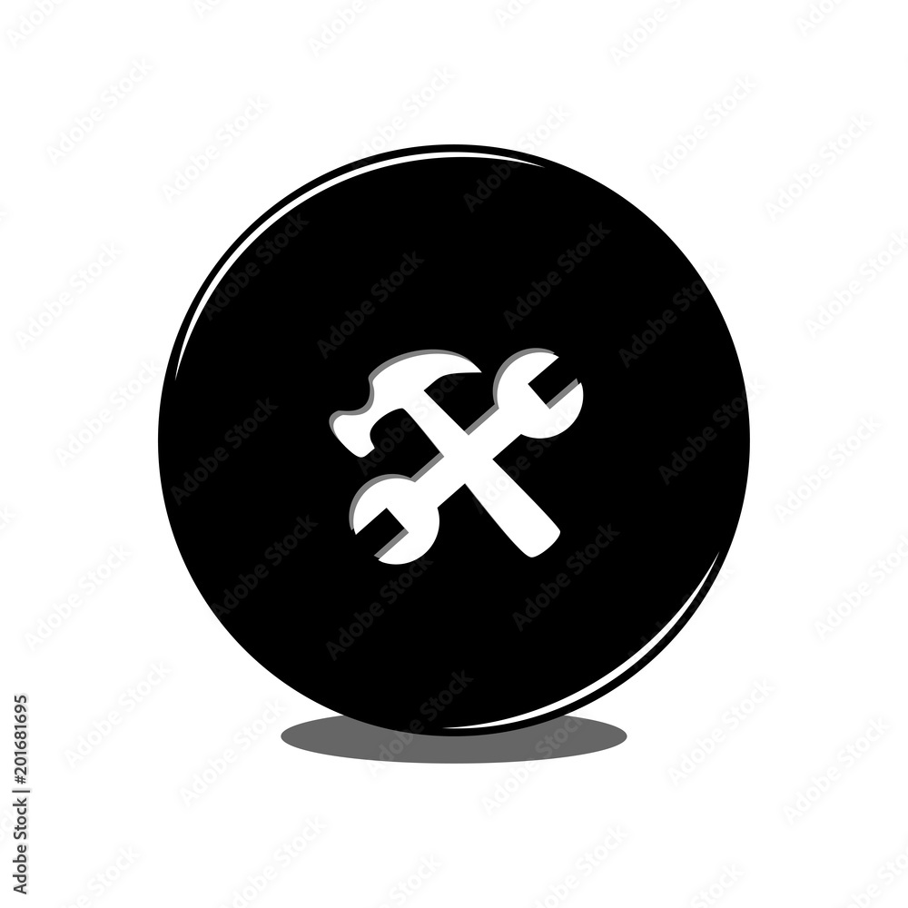 Hammer and Wrench icon. Vector Illustration Hammer and Wrench icon. Vector Illustration