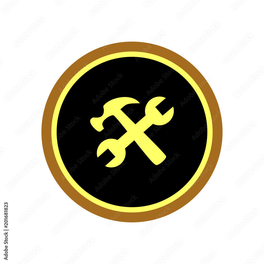 Hammer and Wrench icon. Vector Illustration Hammer and Wrench icon. Vector Illustration