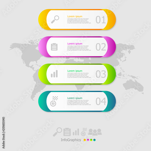 illustration of capsule infographic elements layout 4 steps for business presentation