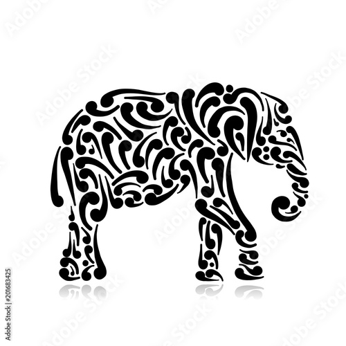 Elephant ornate  sketch for your design