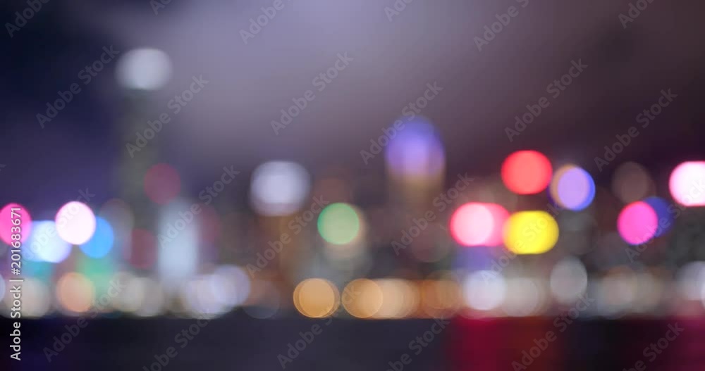 Blur of Hong Kong city at night Blur of Hong Kong city at night