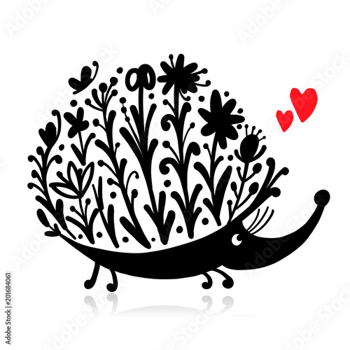 Floral hedgehog, logo set for your design
