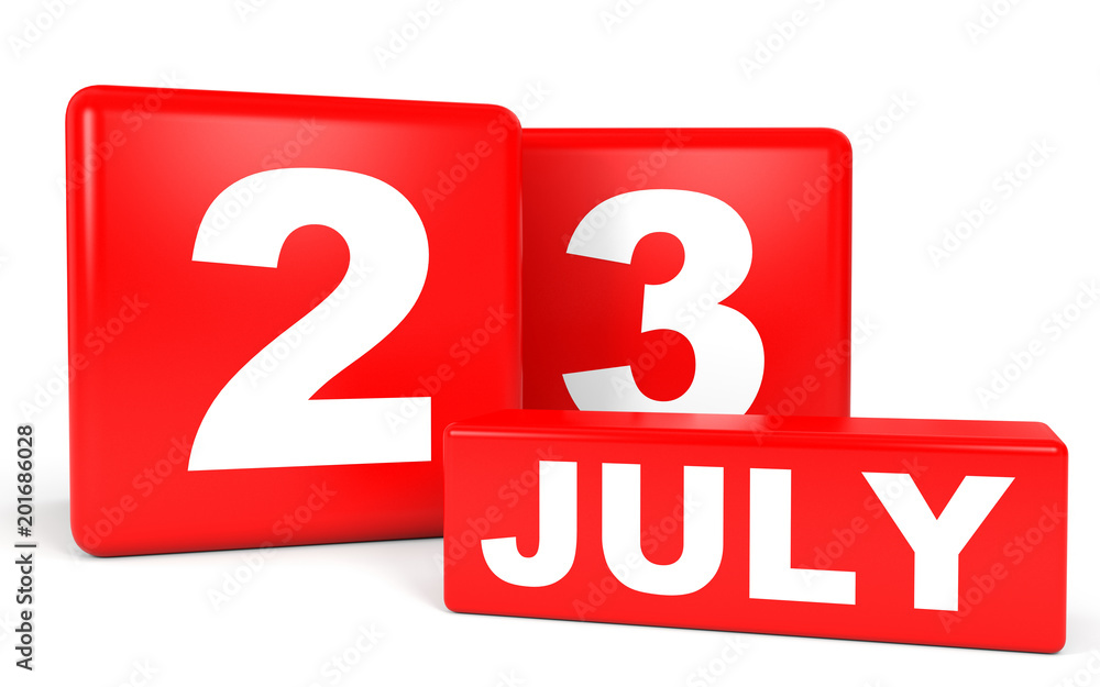 July 23. Calendar on white background. July 23. Calendar on white background.