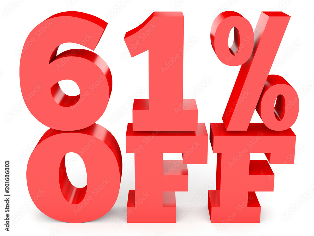 Sixty one percent off. Discount 61 %. Sixty one percent off. Discount 61 %.