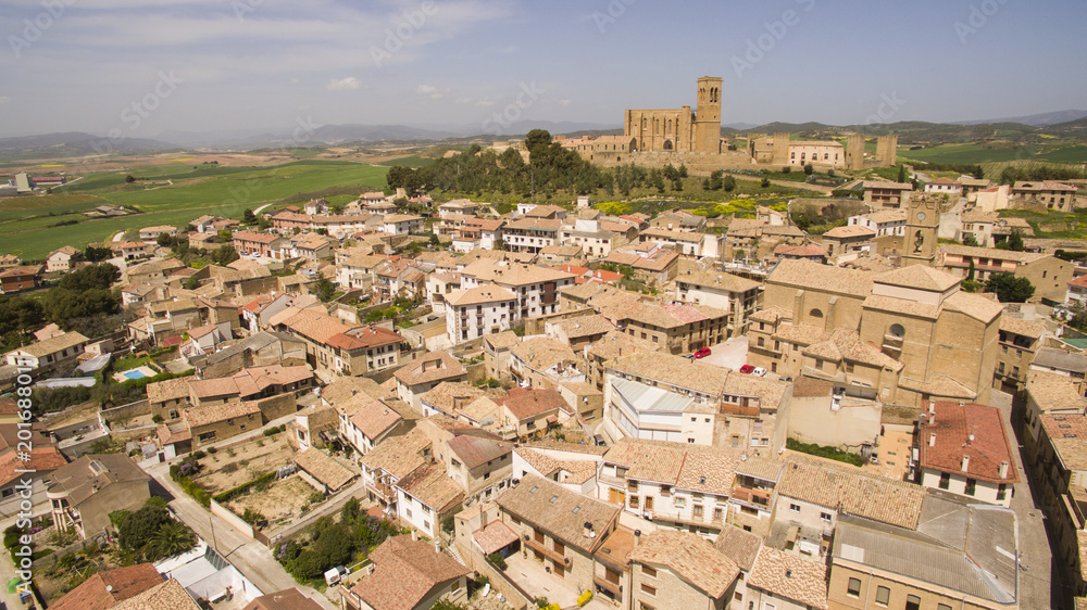 Artajona village in Navarre province, Spain