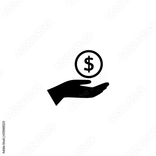 Incomes and hand vector icon