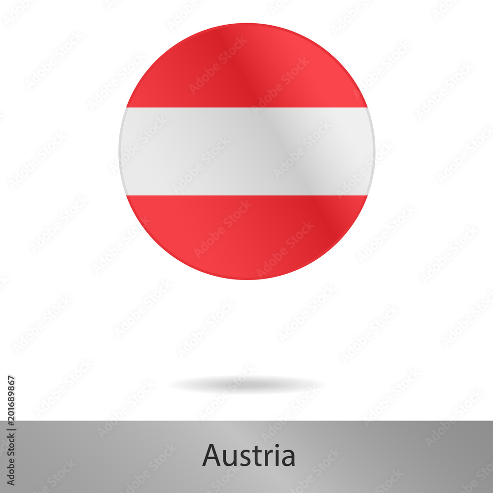 Austria round icon with shadow Austria round icon with shadow