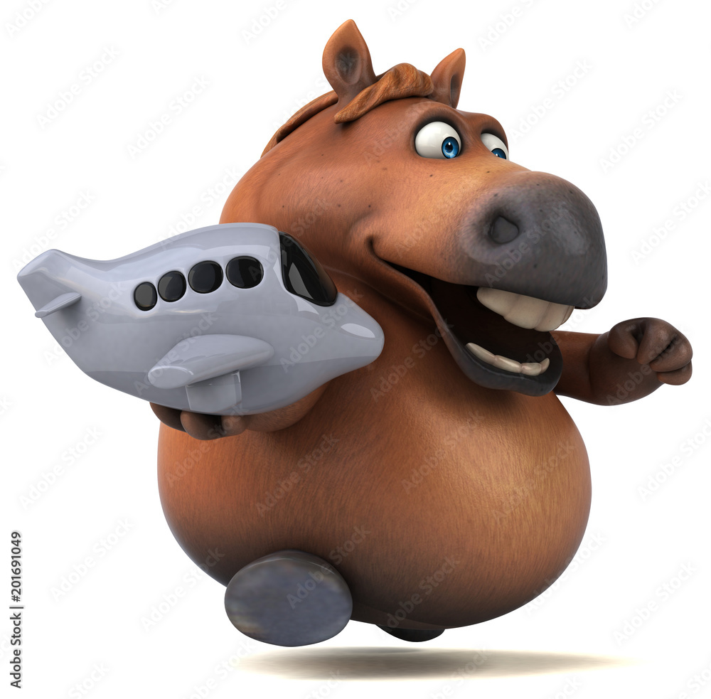 Naklejka premium Fun horse - 3D Illustration