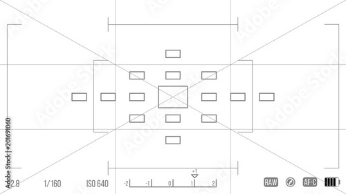 Vector template for your design. Camera viewfinder. Focusing screen of the camera. Viewfinder camera recording.