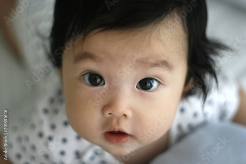 Close up portrait of cute baby