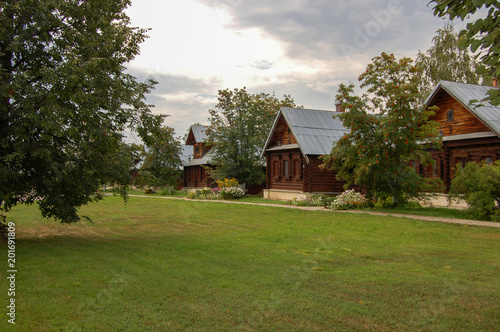 Typical old Russian buildings in Suzdal, Russia