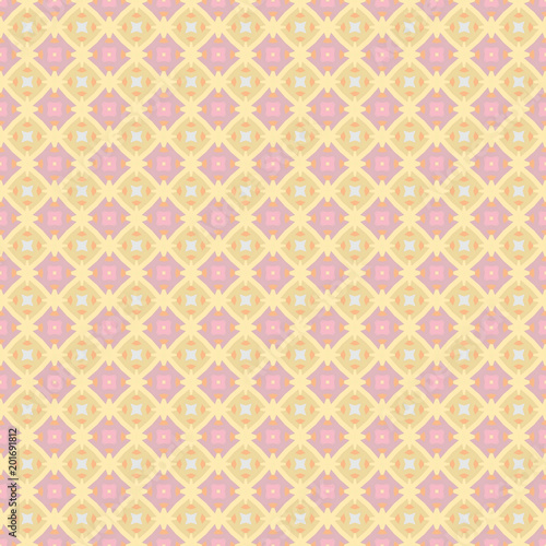 Ethnic geometric pattern in repeat. Fabric print. Seamless background, mosaic ornament, retro style. 