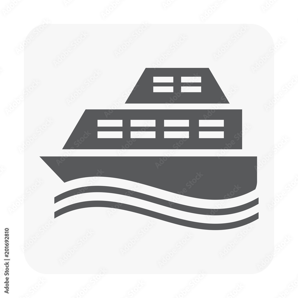 Yacht icon on white. Yacht icon on white.