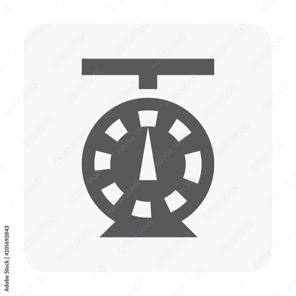 Weighing icon on white.