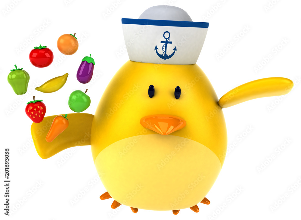 Yellow bird - 3D Illustration