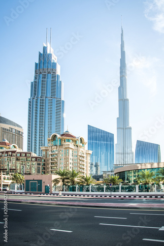 Beautiful view on Dubai downtown skyscrapers, United Arab Emirates
