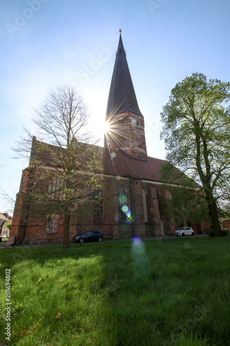 Salzwedel, Germany - April 21, 2018: View of St. Mary's Church in the Hanseatic city of Salzwedel, Germany. photo