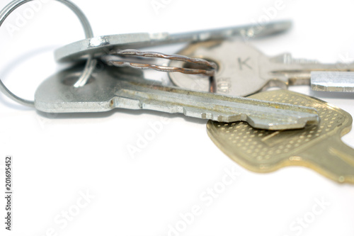 Bunch of keys. Photo of different keys from the door.