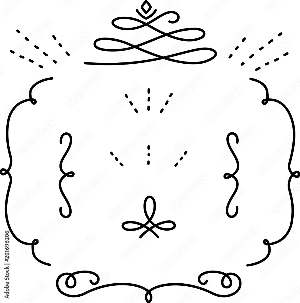 手書きの装飾ラインのセット Stock Vector Adobe Stock