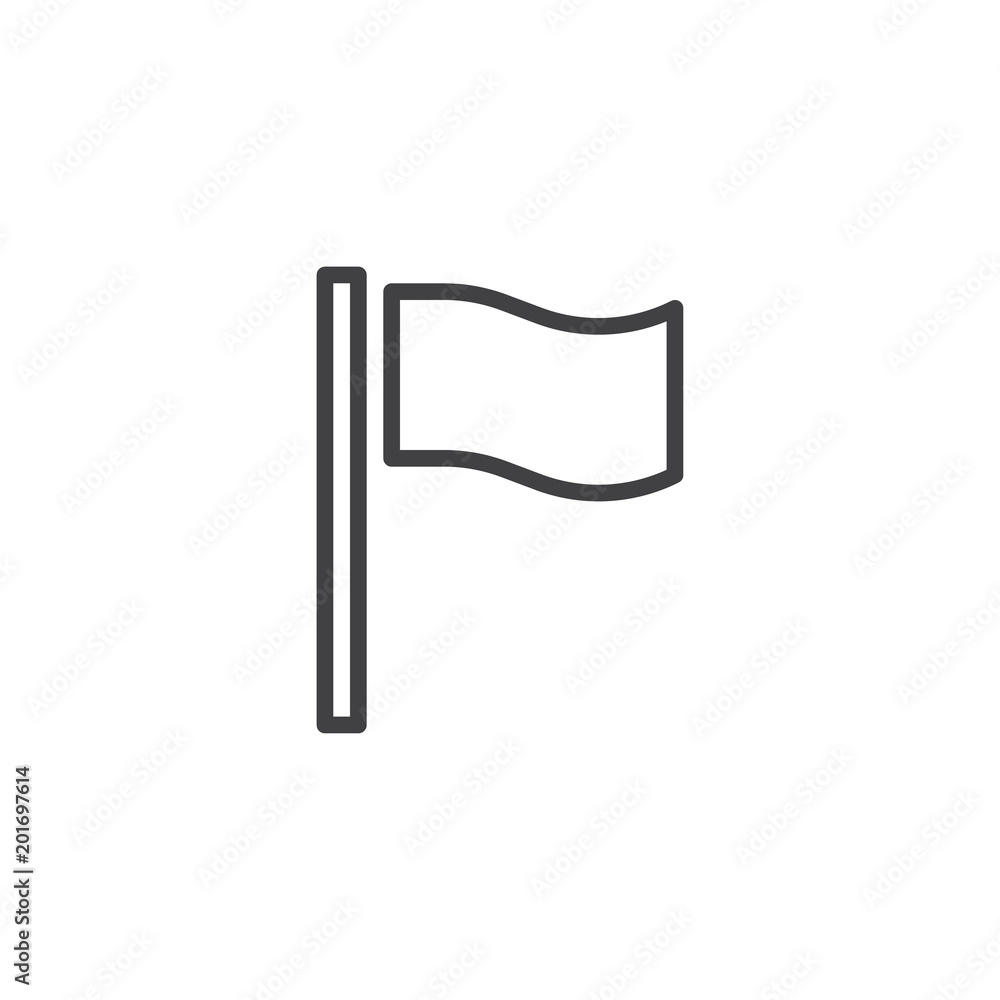 Waving flag outline icon. linear style sign for mobile concept and web design. Flag simple line vector icon. Symbol, logo illustration. Pixel perfect vector graphics Waving flag outline icon. linear style sign for mobile concept and web design. Flag simple line vector icon. Symbol, logo illustration. Pixel perfect vector graphics