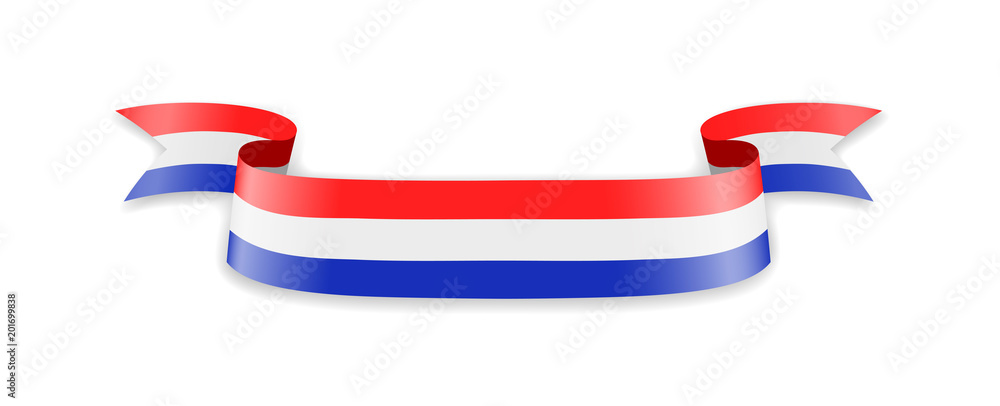 Netherlands flag in the form of wave ribbon. Netherlands flag in the form of wave ribbon.